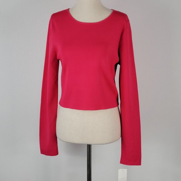 Bar III Tops - BAR III pretty in paint cropped top pink Sz L NEW